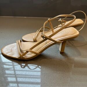 Quince Tan Strappy Heels